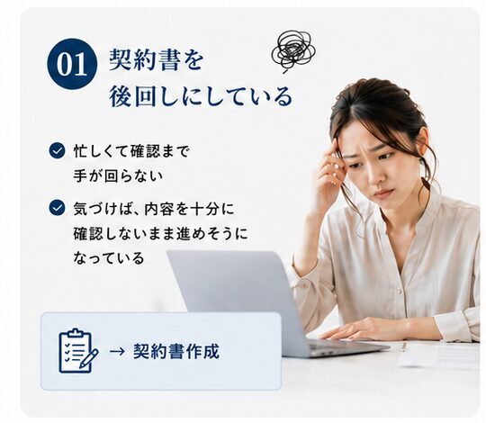 契約書を後回しにしている