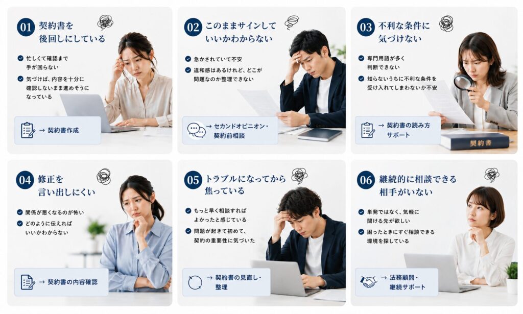 契約書にまつわる悩み