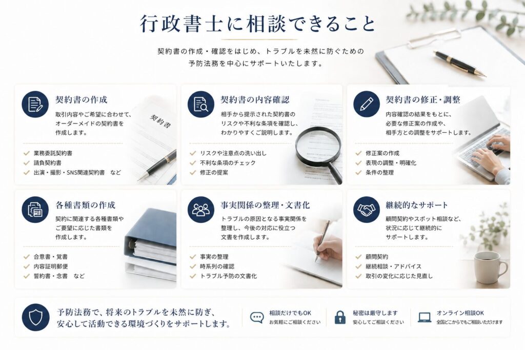 大阪の行政書士に相談できること