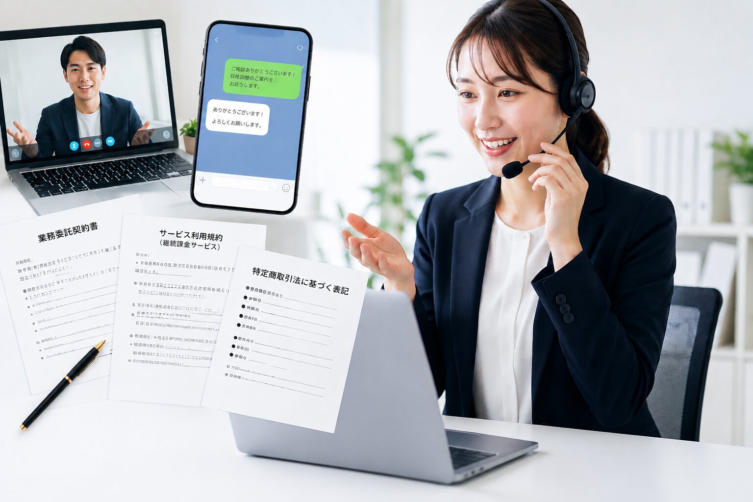 オンライン営業・契約書作成イメージ