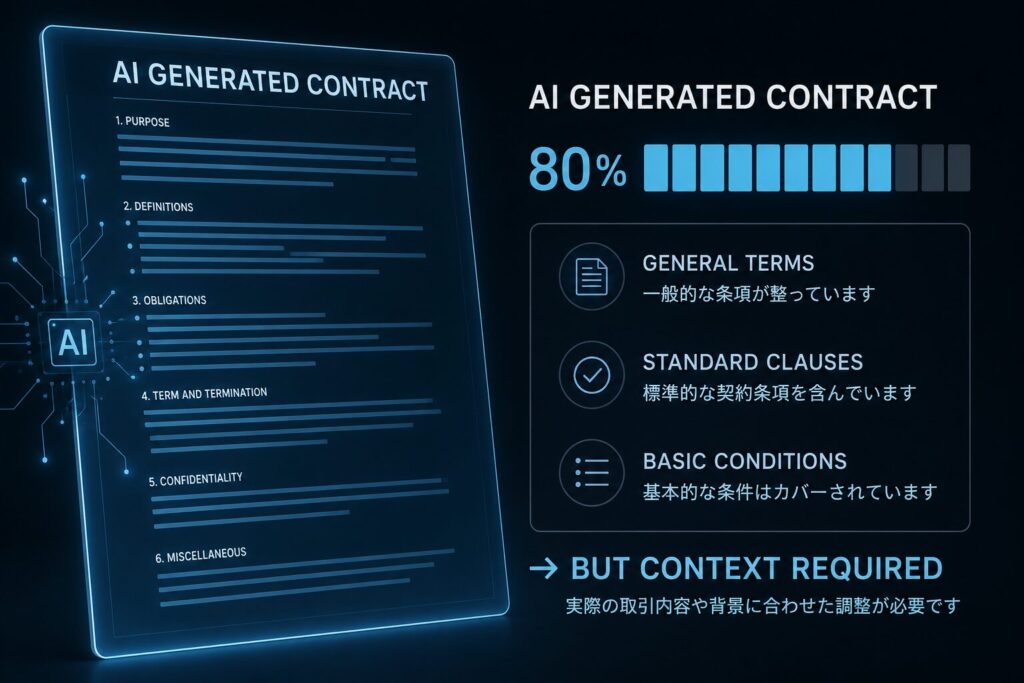 AIで作れる契約書は80点