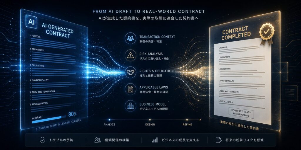 AIが作った契約書を実務で使える契約書へ