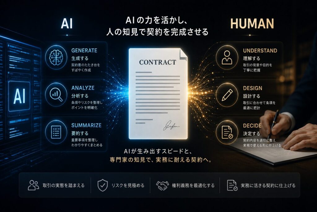 AIと専門家の力で作り上げる契約書