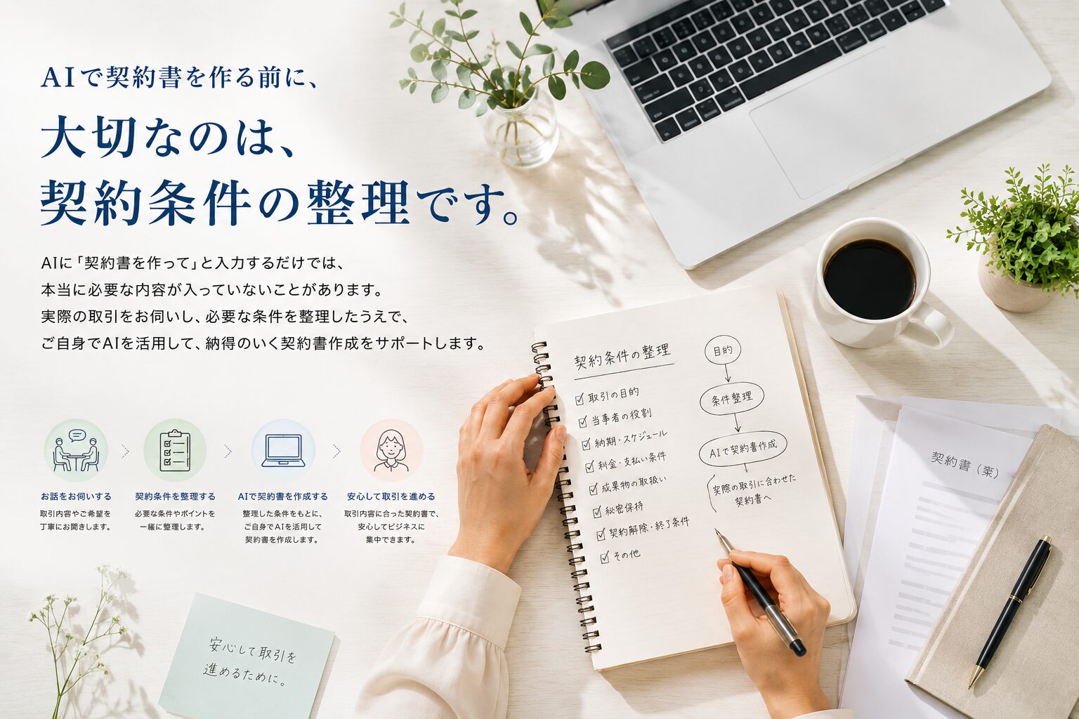 AI契約書作成で大切なのは契約条件の整理